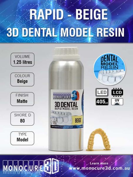 Monocure 3D - Rapid Dental Resin - 1,25 l - Beige